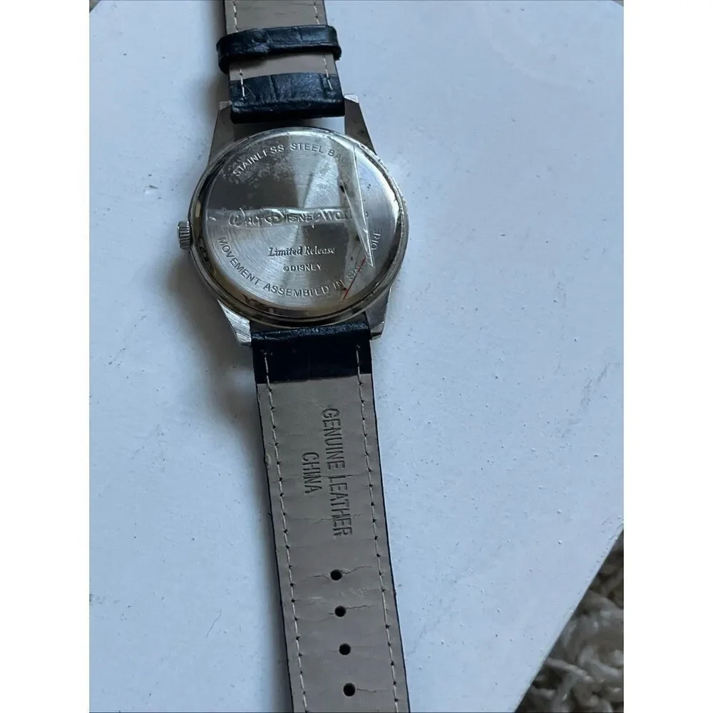 Limited Release Mickey Disneyland Resort Watch St Steel Back Black Leather Band